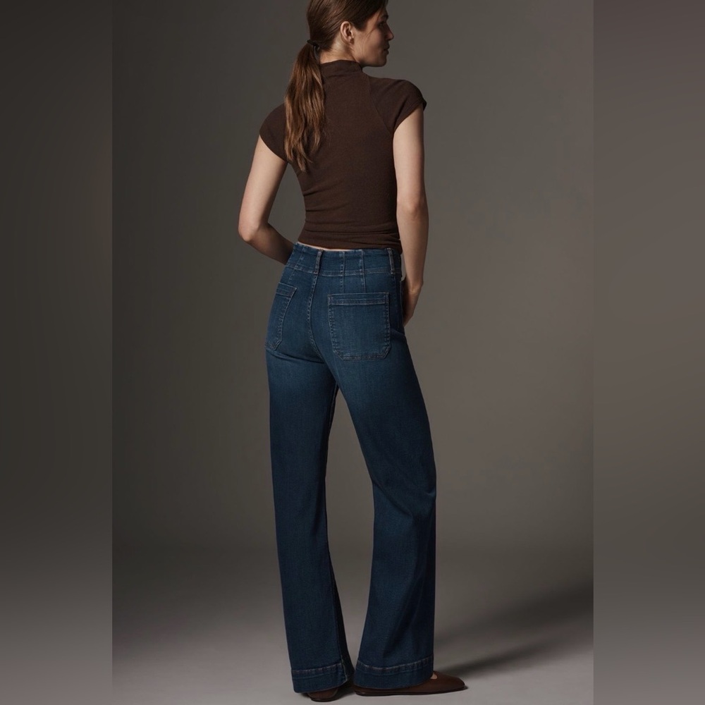 Anthropologie Collette Full Length Wide Leg Jeans by Maeve - Picture 3 of 7